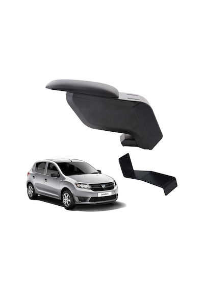 Dacia Sandero 2015 Delmesiz Çelik Ayaklı Siyah Kolçak Kol Dayama