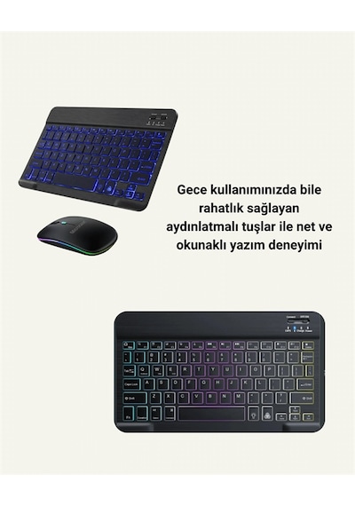 Türkçe Q Klavye Düzenli Rgb Kablosuz Klavye Mouse Set