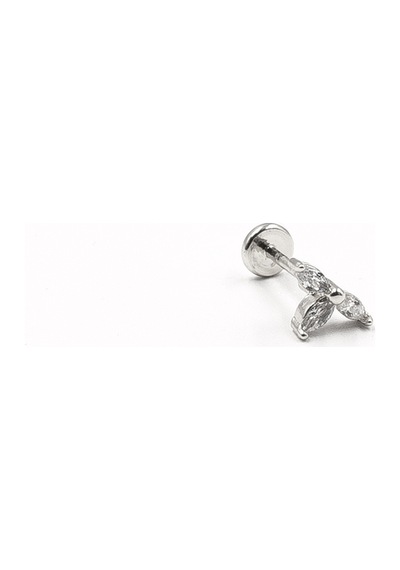 Minimal Zirkon Taşlı Tragus Piercing Gümüş Alerji Yapmaz, Uzun Ömürlü Çok Renkli