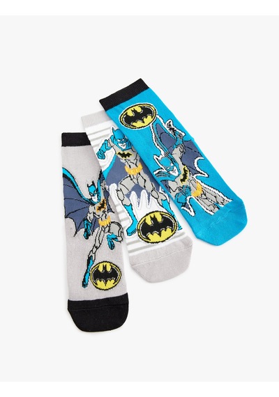 Koton 3'lü Batman Baskılı Çorap Seti Lisanslı Multıcolor 5skb80052aa Mavi