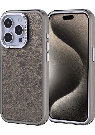 Apple Uyumlu iPhone 15 Pro Kılıf Taşlı Tasarımlı Zore Kapi Kapak Siyah