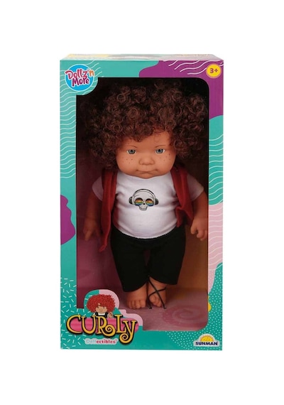 NessiWorld Kıvırcık Saçlı Curly Bebek 35 Cm Çok Renkli
