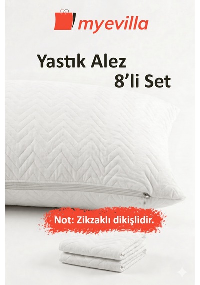 My Evilla Sıvı Geçirmez Kapitoneli Yastık Alezi 50x70 Cm Konforlu, Dolgulu Ve Hijyenik Koruma 4 Paket 8 Adet Beyaz