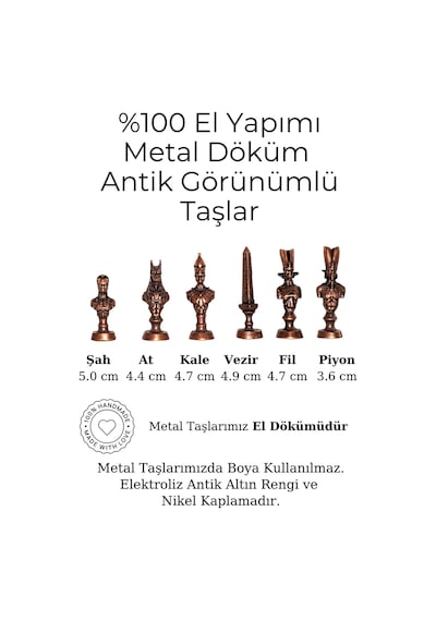 Mc40 Antik Mısır Figürlü Metal Satranç Takımı - Lüks Hediyelik Satranç Takımı