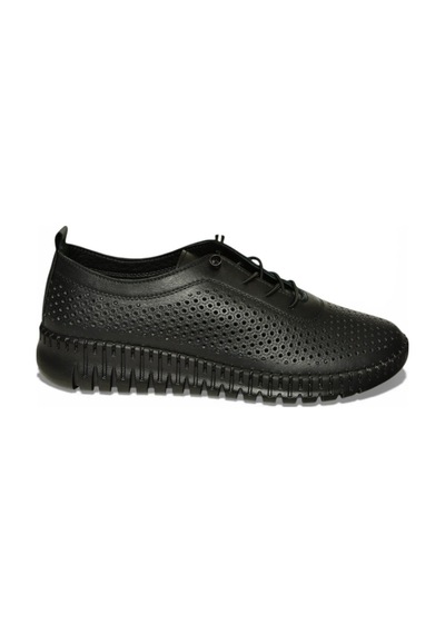 Fox Shoes Y555705103 Siyah Hakiki Deri Comfort Ortopedik Taban Kadın Ayakkabı Siyah