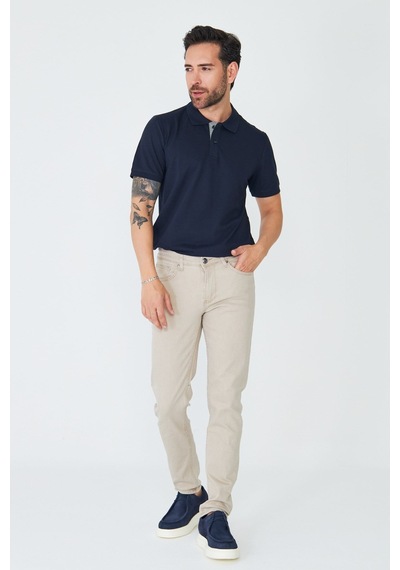 Bej Erkek Gabardin Spor Pantolon