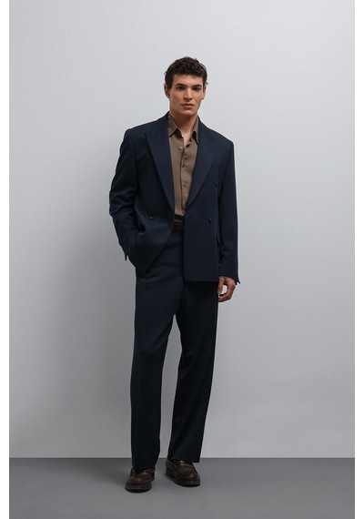 Antioch Relax Fit Kruvaze Erkek Blazer Ceket Lacivert