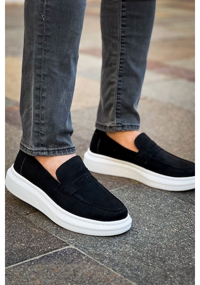 Roof Atelier Erkek Siyah Süet Loafer Ayakkabı - 615 - Lüx Süet Siyah