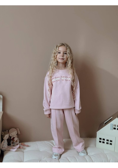 Miniko Kids Kız Çocuk Geniş Paça Eşofman Takımı Pembe