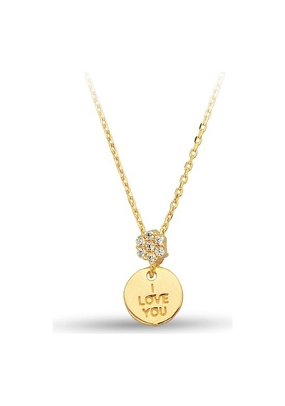 Çgk Çiğdem Gürel Kuyumculuk 14 Ayar Minimal I Love You Kolye Gold