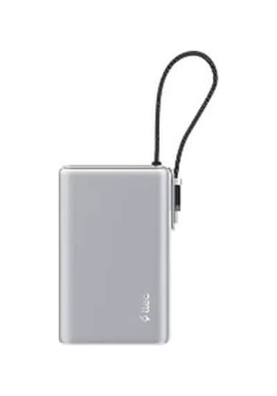 Ttec-recharger Pro Max Tft 20.000mah Pd 65w Usb-c Dahili Kablolu Taşınabilir Hızlı Şarj Aleti / Powerbank Gümüş