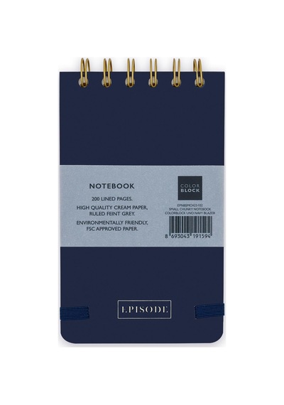 Episode Küçük Spiralli Colourblock Uno 100 Yp. Defter - Navy Blazer Çok Renkli