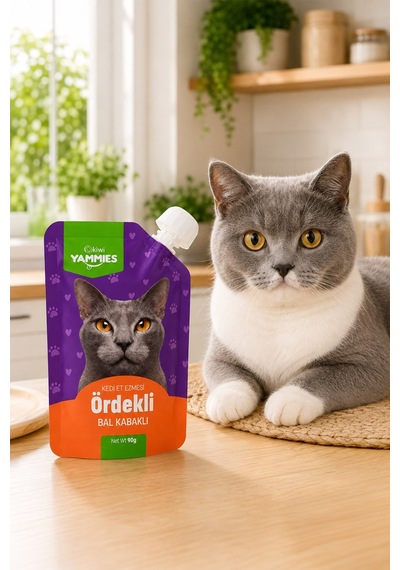 Kiwi Pets Kycc-50370 Yammies Ördekli Bal Kabaklı Kedi Ezmesi 90 Gr 5 Adet
