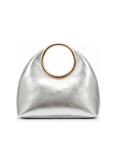 Nura Collection Milano Icon Gold Metal Saplı Kadın El Ve Omuz Çantası Gümüş - 896351481 Gümüş