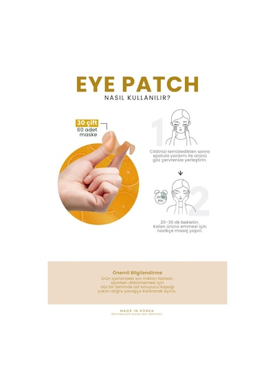 LebelC Vitamini ve Kafein İçeren Aydınlatıcı Göz Altı Maske Seti 60 Adet LebelDr Vitamin Eye Patch