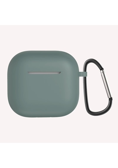 Apple Uyumlu AirPods 4 Kılıfı Silikon Kılıf Şarj Bölümü Tıpalı Soft Yumuşak Kablosuz Şarj Destekli K Koyu Yeşil