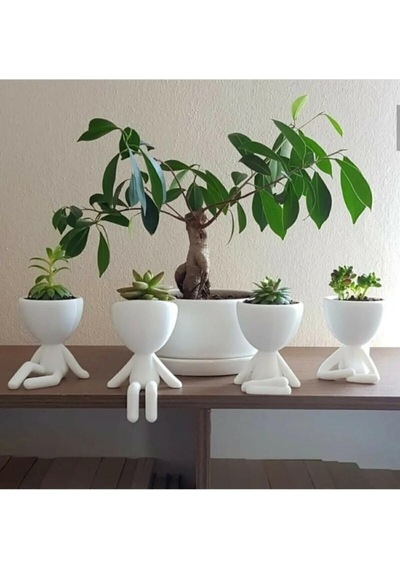 Insansı Saksı 4'lü Set Beyaz