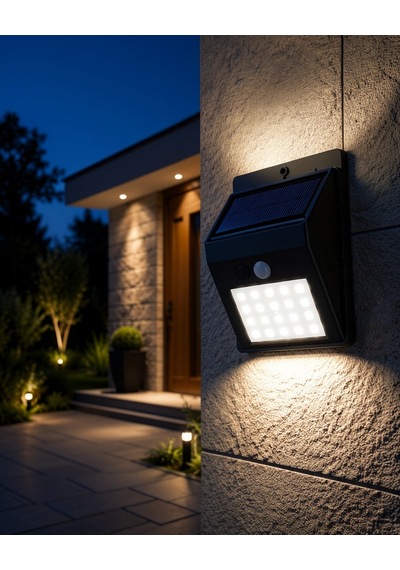 Güneş Enerjili Led Bahçe Işığı 180 Led Sensörlü Altın