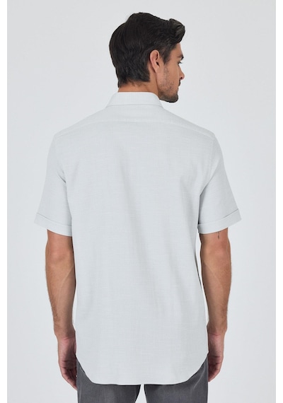 İmza Su Yeşili Biritli Yaka Düz Casual Pamuklu Comfort Fit Gömlek 1004250221 Su Yeşili