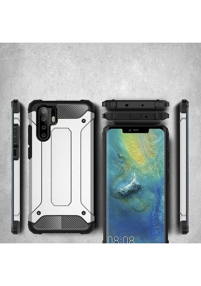Noktaks - Huawei Uyumlu Huawei P30 Pro - Kılıf Çift Katman Zırh Tank Crash Military Kapak - Kırmızı