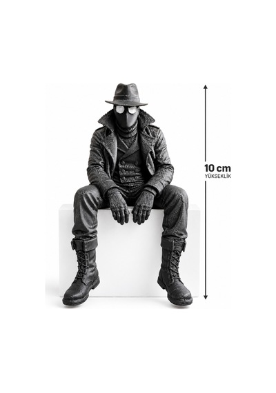 Spider Noir Figür 10 Cm Siyah 3d Baskı Oturan Dekoratif Figür