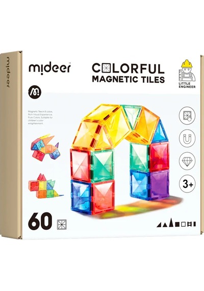 Mideer Renkli Magnetic Tiles - 60 Parça