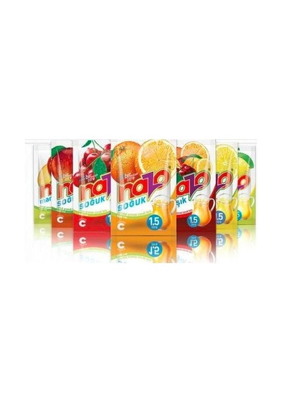 Nazo Toz İçecek 96 Adet Şeftali Vişne Limon Portakal 4 x 24 G