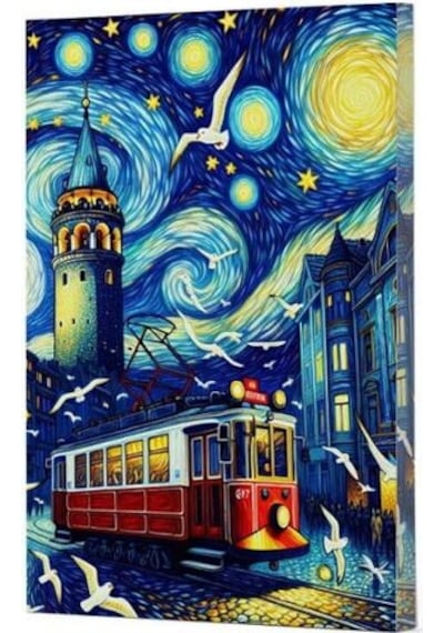 Van Gogh 1 Galata Çizgili Defter Yan Baskılı Siyah