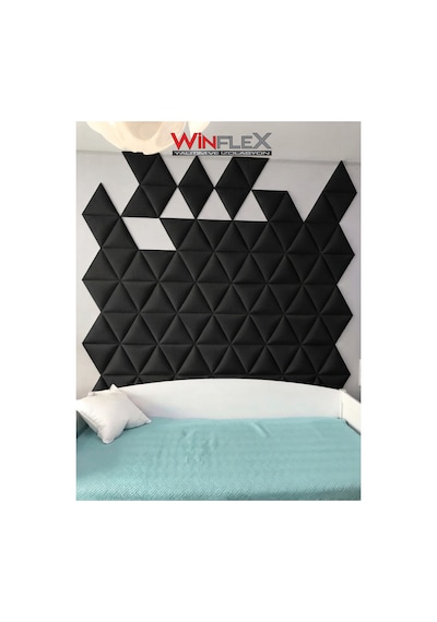 Winflex Üçgen Kumaş Kaplı Akustik Panel 40x50 Cm - 1 Adet Siyah
