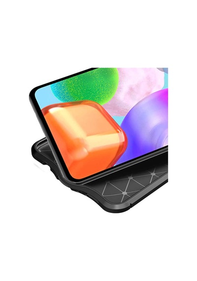 Samsung Uyumlu Galaxy A21S Kılıf Zore Niss Silikon Kapak-Lacivert