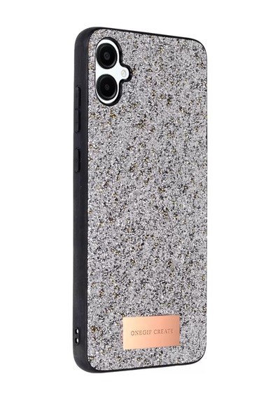 Onegif Samsung Galaxy A06 Bright Simli Kapak - Gümüş