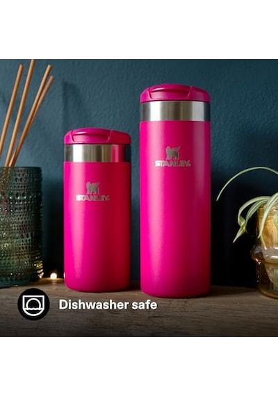 The Aerolight Transit Mug Termos Bardak, Koyu Pembe Pink Vibes , 0.35 Litre Açık Bej