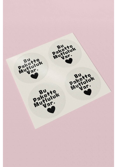 Bu Pakette Mutluluk Var Sticker 3x3cm St2309 Çok Renkli