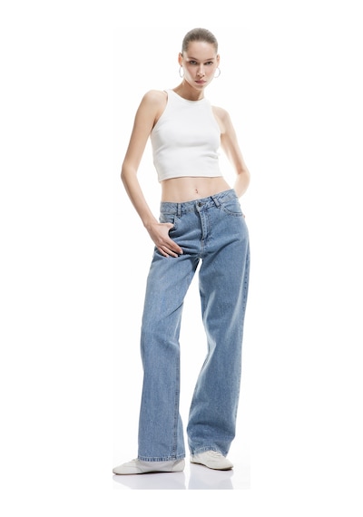 Koton Pamuklu Normal Bel Taş Detaylı Straight Fit Jean Açık İndigo 5sal40209md Açık İndigo Koton Pamuklu Normal Bel Taş Detaylı Straight Fit Jean Açık İndigo 5sal40209md Açık İndigo