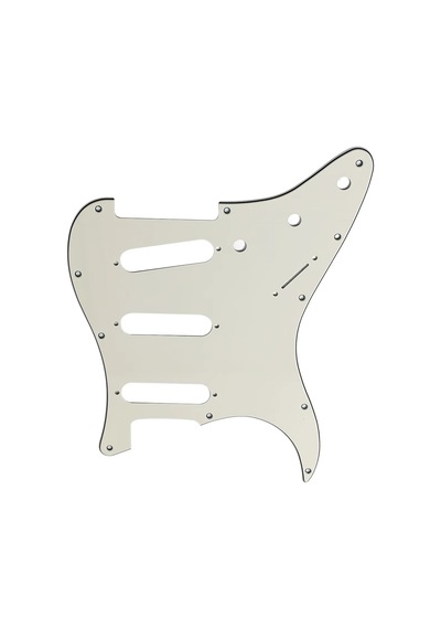 Stratocaster St Kasa Elektro Gitar Pickguard 3 Katmanlı 11 Delikli Düz Beyaz