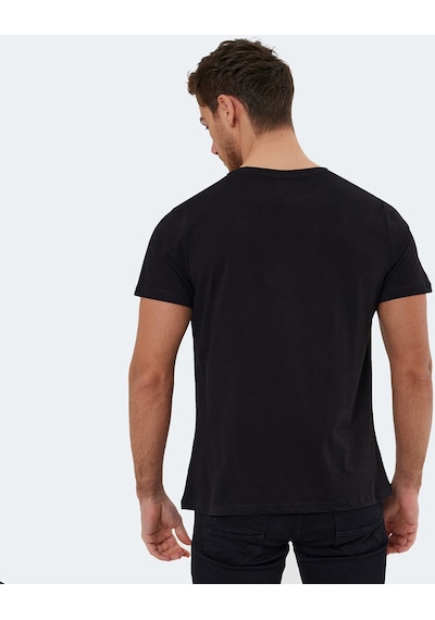 Slazenger RIVALDO Erkek V Yaka Siyah Tişört