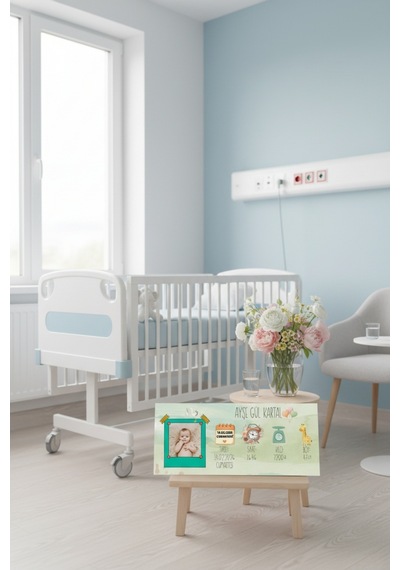 Kişiye Özel Bebek Doğum Tablosu 60x25 Cm Çerçeveli İsimli Bebek Odası Duvar Dekoru