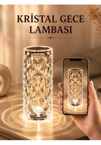 Kristal Dokunmatik Ve Kumandalı Masa Ve Gece Lambası - Lisinya Çok Renkli 07462098