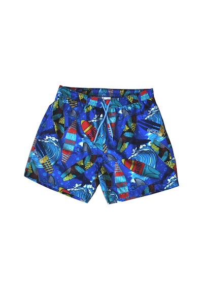 Wild Wood Garment Wild Wood "retro Surfboard" Pop-art Hızlı Kuruyan Erkek Deniz Şortu Parlak Mavi