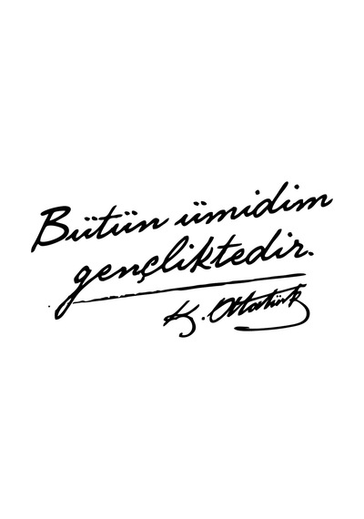 Bütün Ümidim Gençliktedir Araba Sticker 17x17 Cm Siyah
