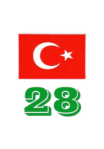 28 Giresun Türk Bayrağı Ve Plaka Kodu Ön Cam Sticker Yapıştırma