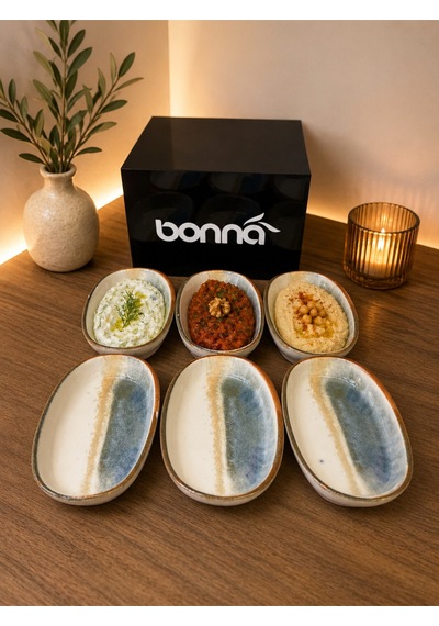 6'lı Fium 10cm Hygge Oval Dish Kahvaltı/sos/meze/aperatif/reçel Tabak Çok renkli