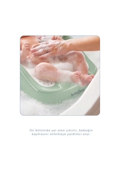 Babyjem Soft Banyo Desteği Bebek Yıkama Yardımcısı Soft Yeşil Çok Renkli