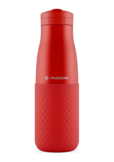 Puccon 500 Ml Pipetli Kırmızı Çelik Matara/termos - Silikon Gövdeli Plus - 50009