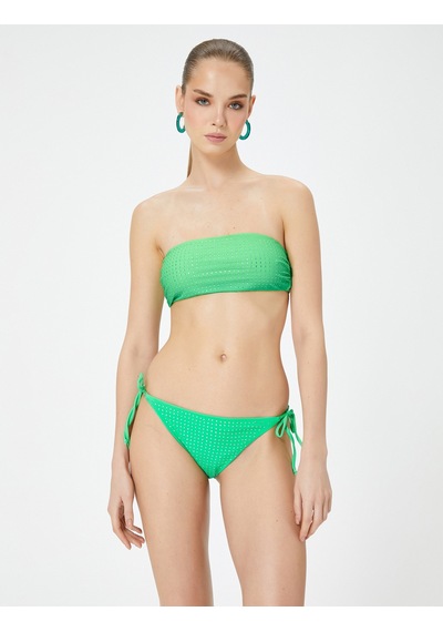 Koton Straplez Taş Baskılı Bikini Üstü Yeşil 4sak10166mm Yeşil
