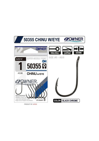Owner 50355 Chinu W/ Eye Gun Black İğne 3/0