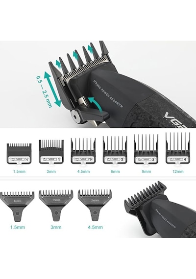 Vgr V-640 Profesyonel Saç Kesme Makinesi 9000 Rpm, Paslanmaz Çelik, Usb Şarjlı