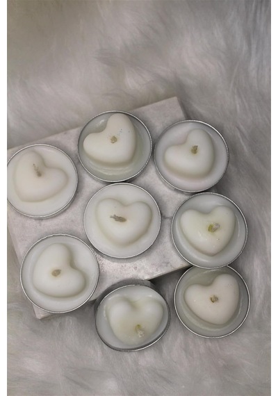 Bottiko%100 Soya Wax Dekoratif Tealight Mum 8'li Beyaz Diğer