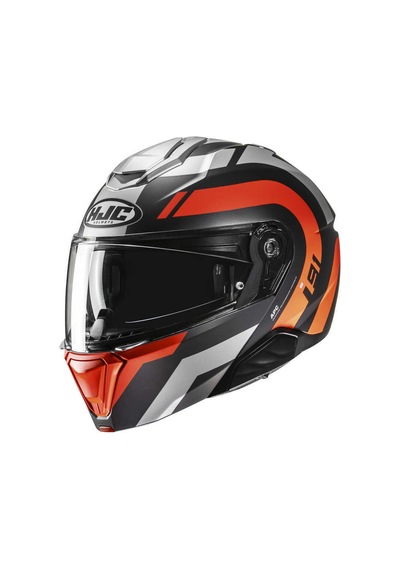 Hjc İ91 Arven Mc6hsf Çene Açılır Kask Siyah - Turuncu - Beyaz