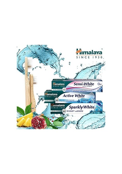 Himalaya Since 1930 Işıltılı Beyazlık Bitkisel Beyazlatıcı Diş Macunu, Florürsüz, Parabensiz, Bitkisel Enzim, 75 Ml 2li Paket